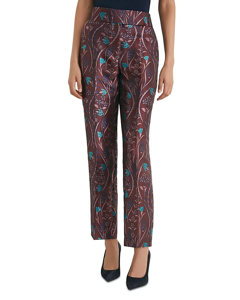 Zayla Jacquard Ankle Pants by Reiss