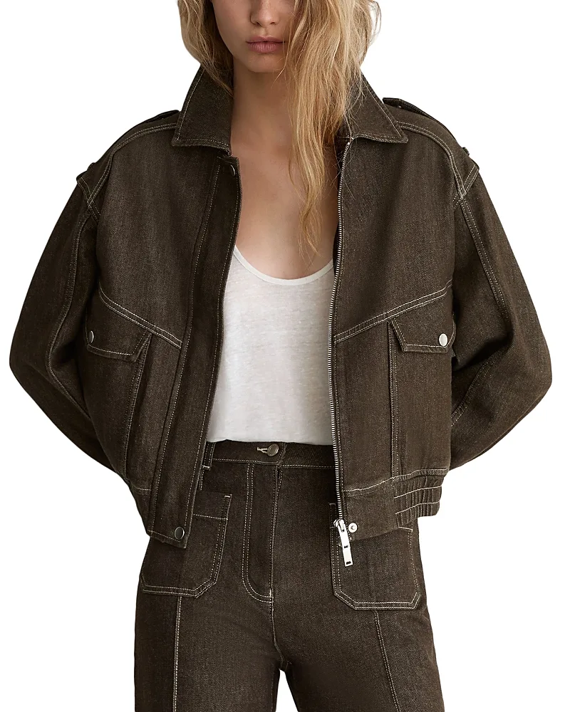 Blair Cotton Blend Denim Jacket by Reiss