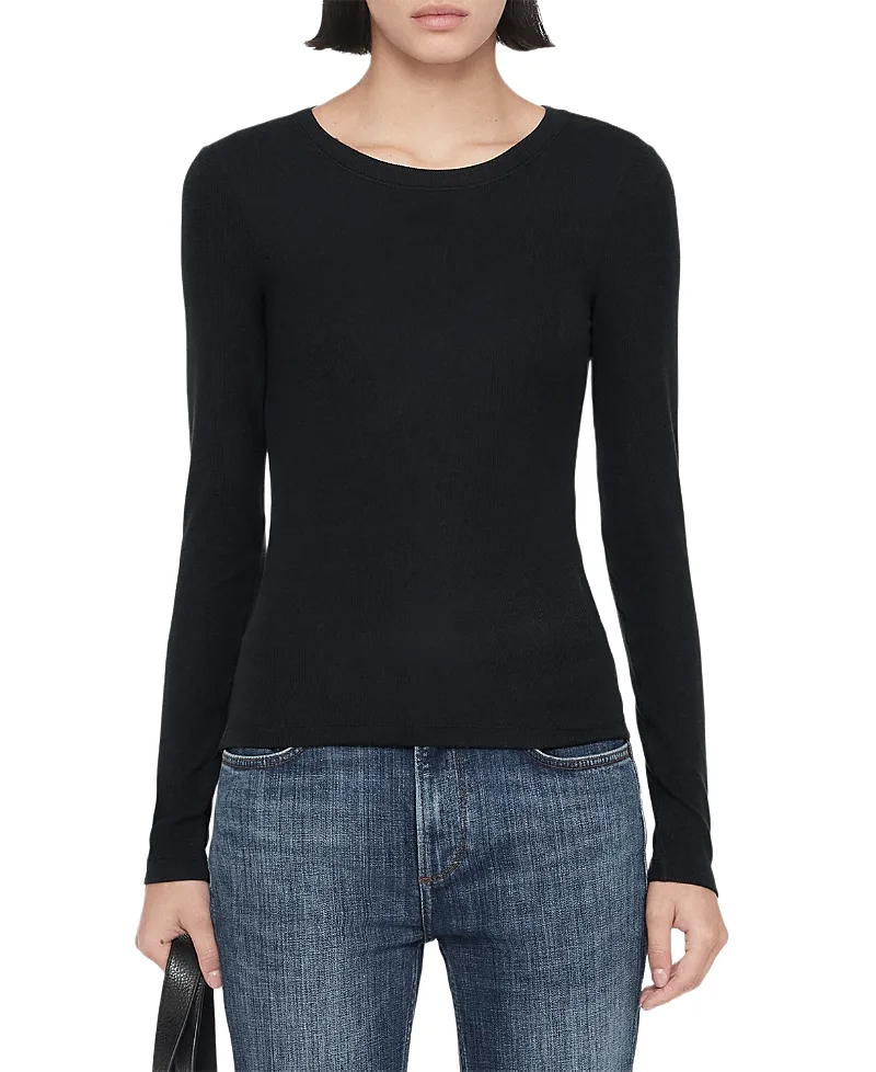 Zoe Ribbed Long Sleeve Tee by AllSaints