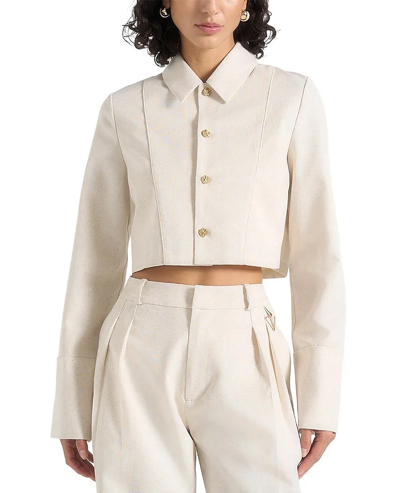 Florine Linen Pintuck Shirt by Maniere De Voir
