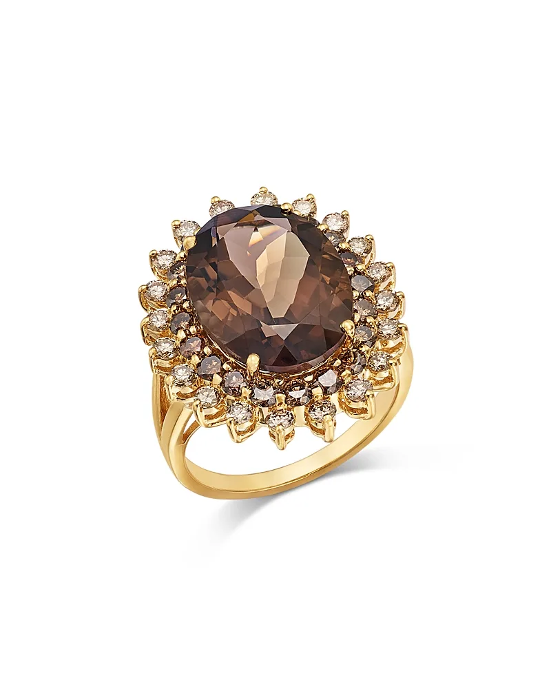 Smokey Topaz & Champagne Diamond Ring in 14K Yellow Gold, 1.6 Tcw by Bloomingdales Fine Collection
