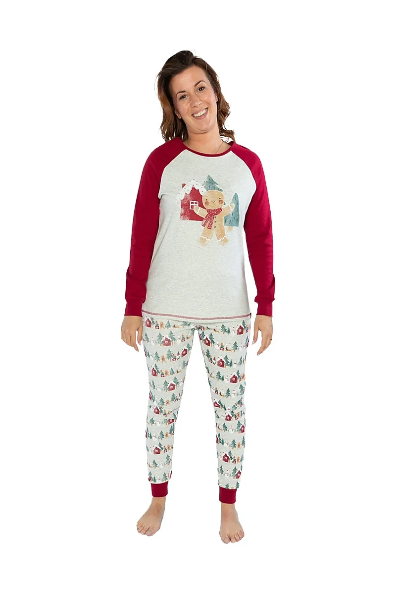 Christmas Holiday Print Two Piece Pajama Set by Deux Par Deux