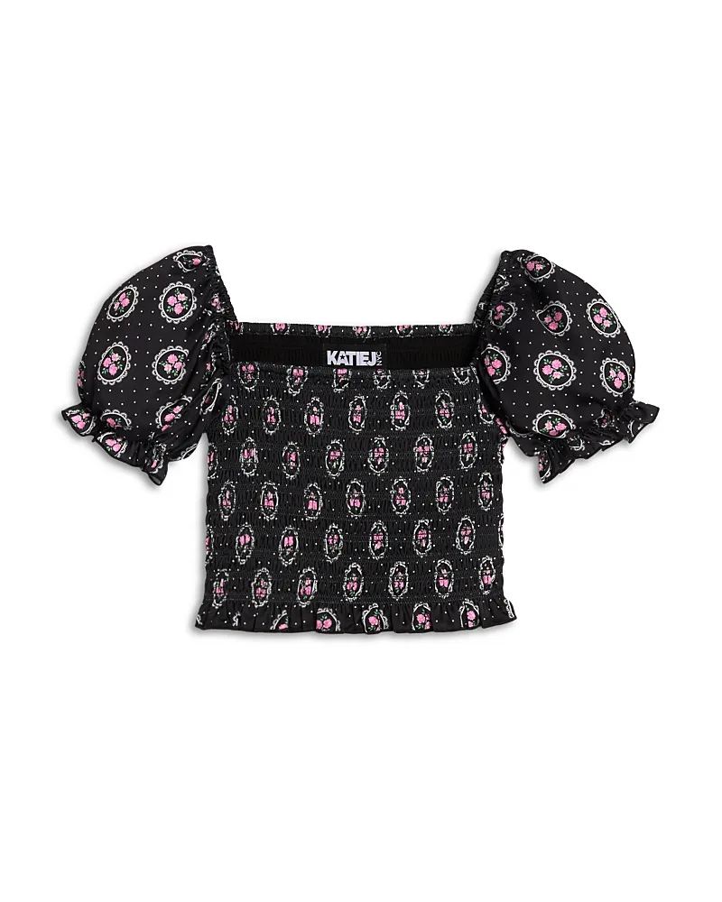 Marlee Smocked Floral Puff Sleeve Top by Katiejnyc