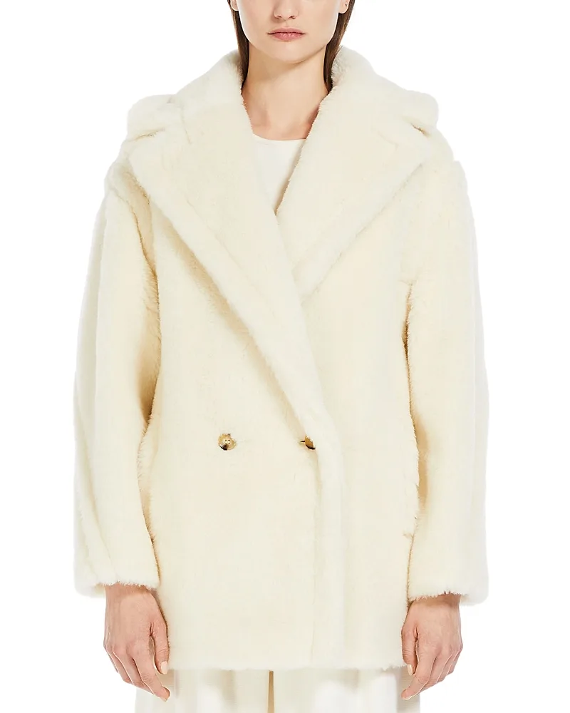Alpaca Blend Teddy Bear Fleece Coat by Max Mara