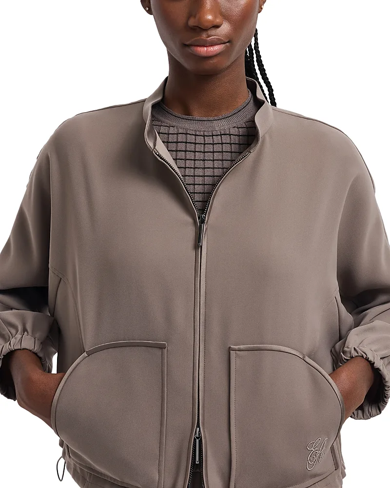 Emporio Armani Techno Cady Jacket with Elastic Drawstring Hem by Armani