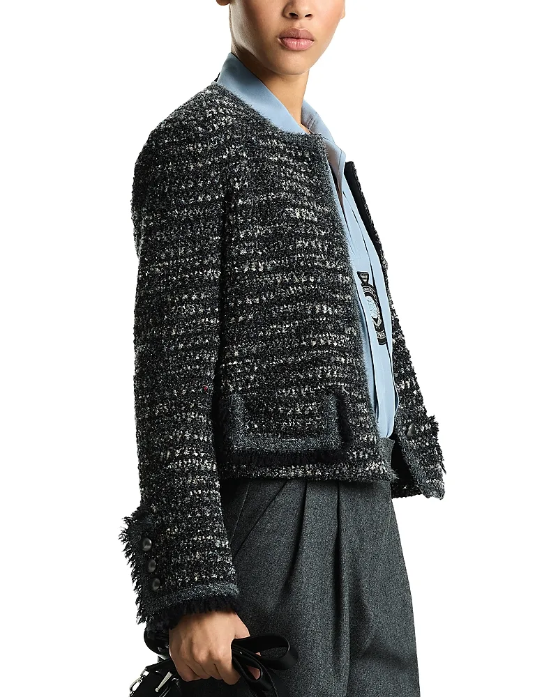Emporio Armani Metallic Melange Tweed Jacket by Armani