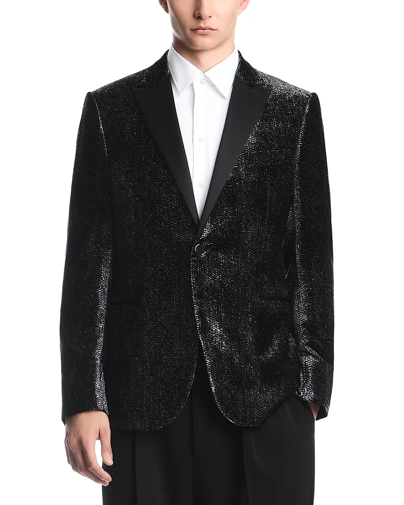 Emporio Armani Velvet Micro Pattern Tuxedo Jacket by Armani