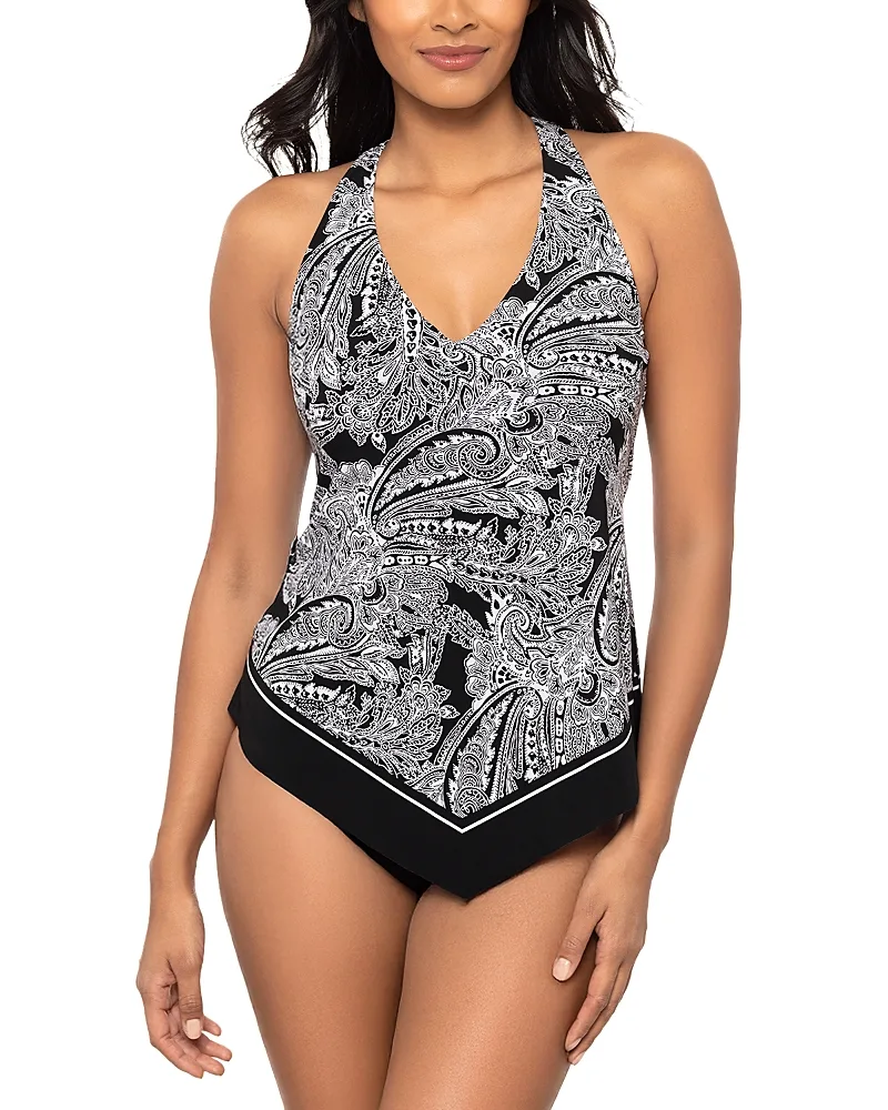 Borderline Taylor T Back V Hem Tankini Top by Magicsuit