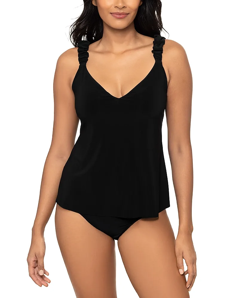 Solid Nadia Scrunch Strap Tankini Top by Magicsuit