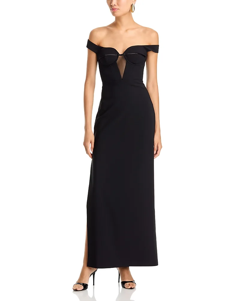 Sunni Off-the-Shoulder Bodice Cutout Gown by Bcbgmaxazria