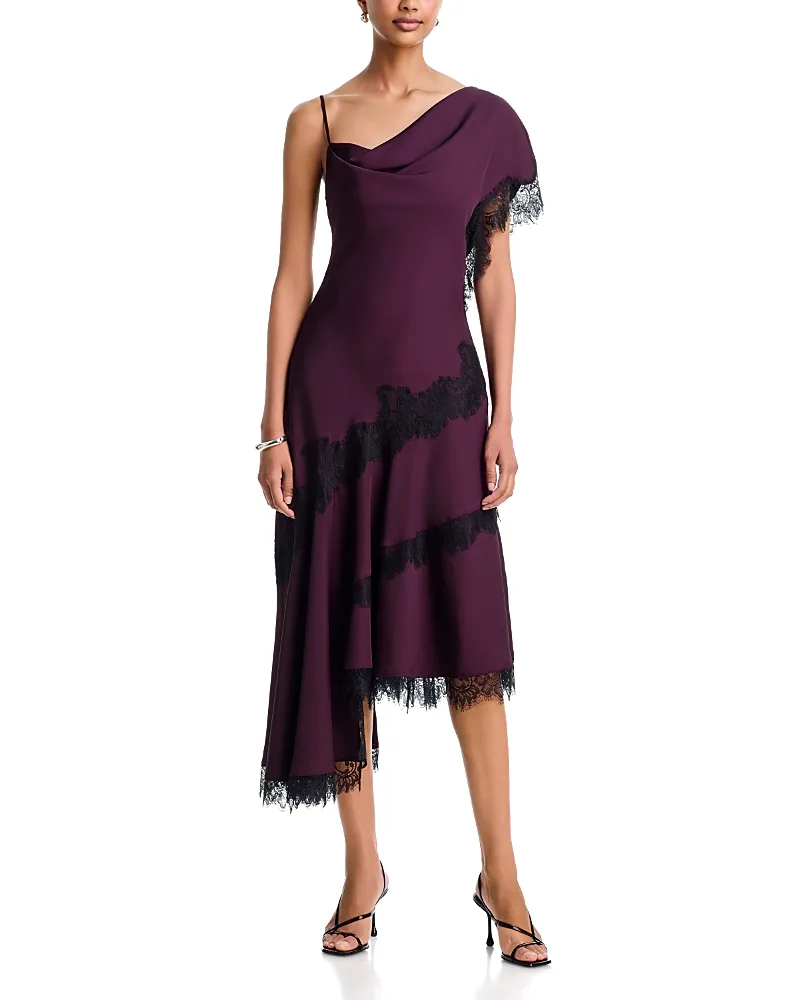 Calla Lace Trim Midi Dress by Bcbgmaxazria