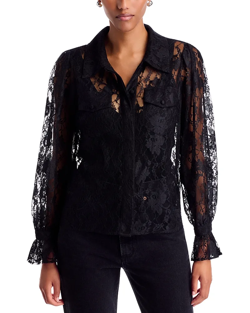 Brooke Long Sleeve Lace Blouse by Six Fifty