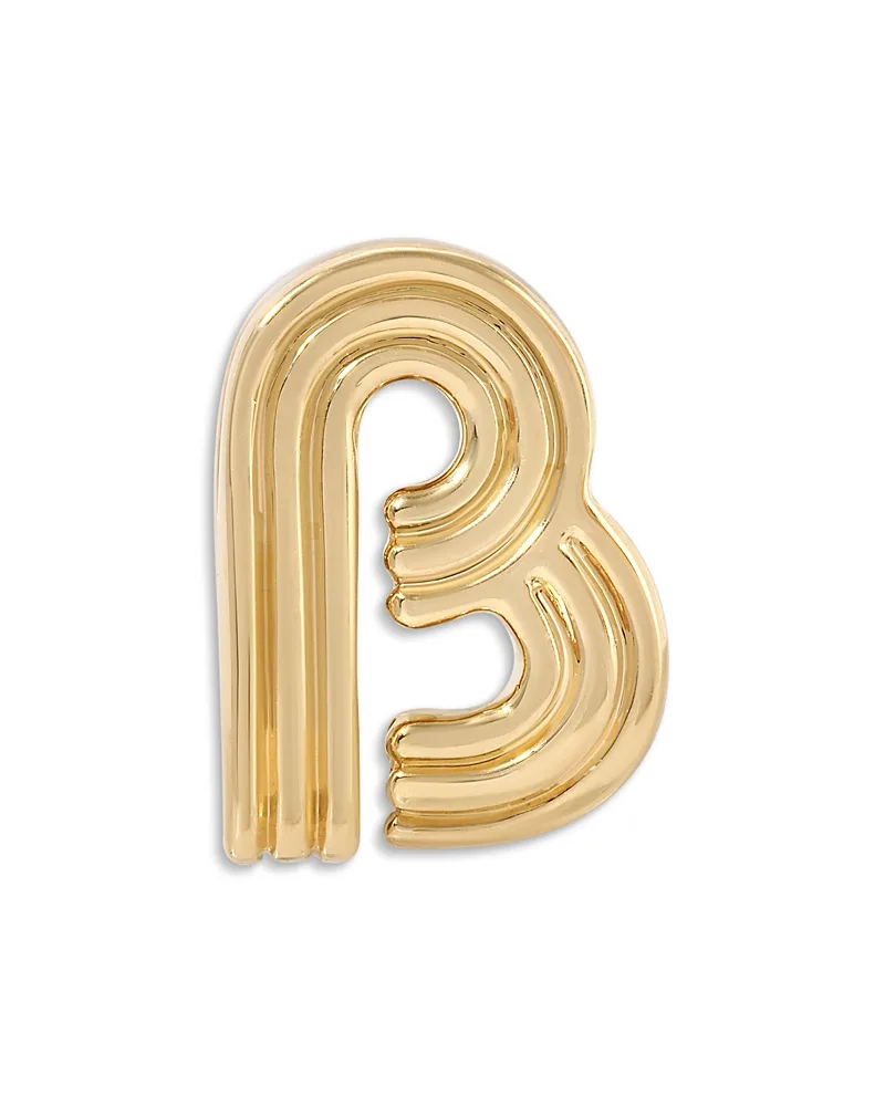 14K Yellow Gold Groovy Initial Midi Bead by Adina Reyter