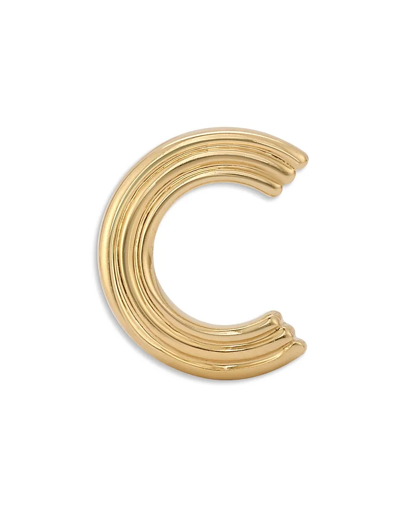 14K Yellow Gold Groovy Initial Midi Bead by Adina Reyter