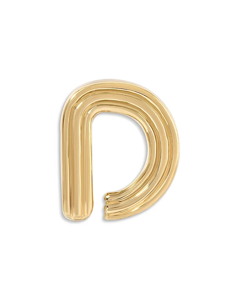 14K Yellow Gold Groovy Initial Midi Bead by Adina Reyter