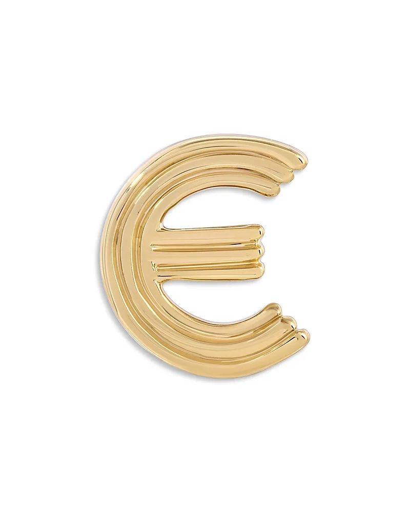 14K Yellow Gold Groovy Initial Midi Bead by Adina Reyter