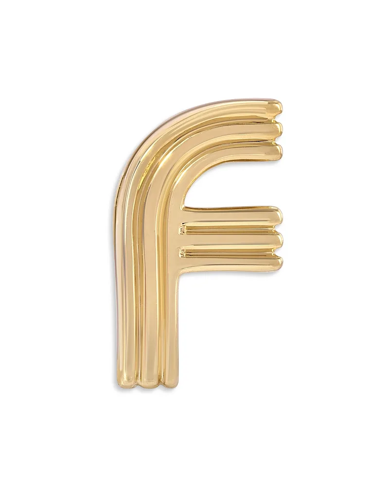 14K Yellow Gold Groovy Initial Midi Bead by Adina Reyter