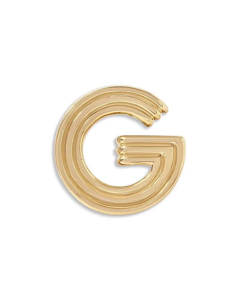 14K Yellow Gold Groovy Initial Midi Bead by Adina Reyter