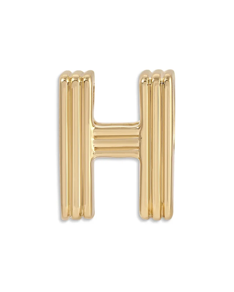 14K Yellow Gold Groovy Initial Midi Bead by Adina Reyter