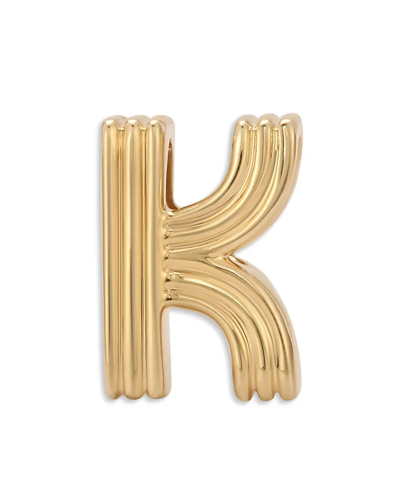 14K Yellow Gold Groovy Initial Midi Bead by Adina Reyter