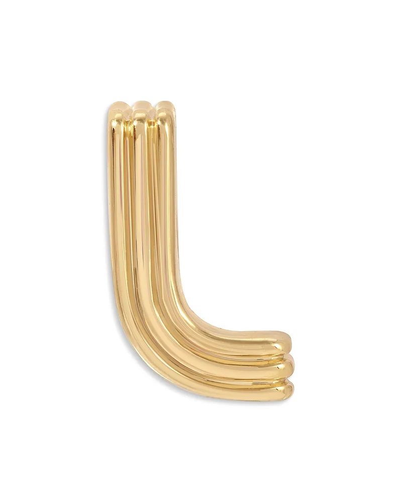 14K Yellow Gold Groovy Initial Midi Bead by Adina Reyter