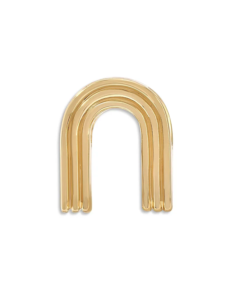 14K Yellow Gold Groovy Initial Midi Bead - N by Adina Reyter