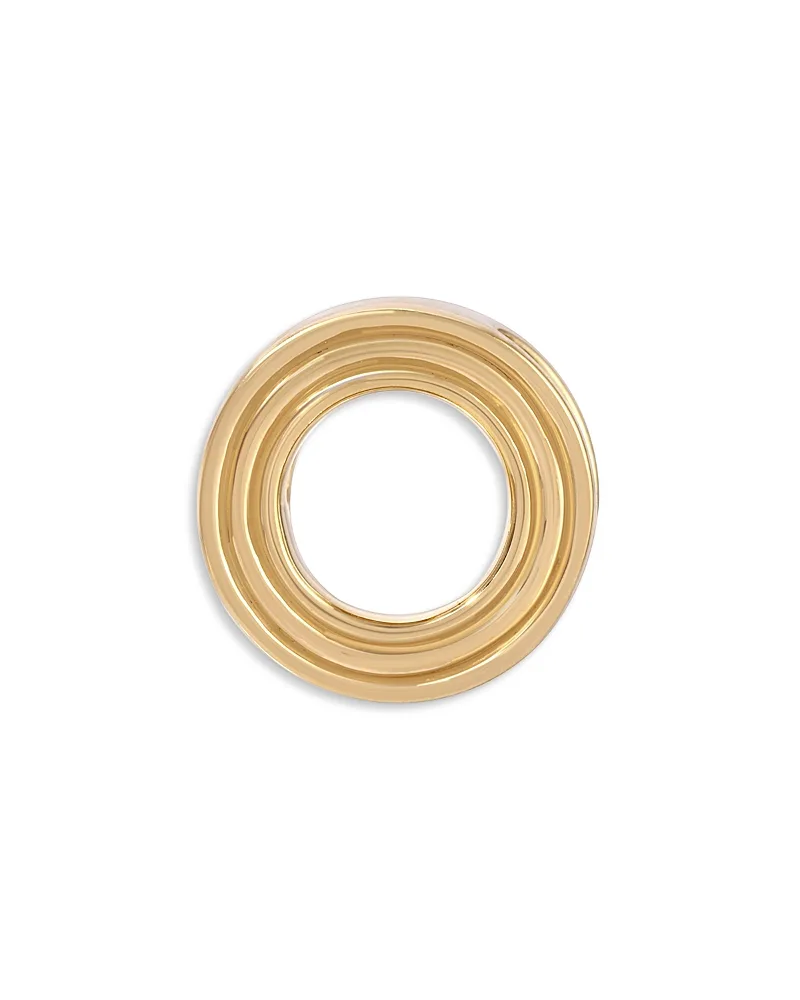 14K Yellow Gold Groovy Initial Midi Bead - O by Adina Reyter
