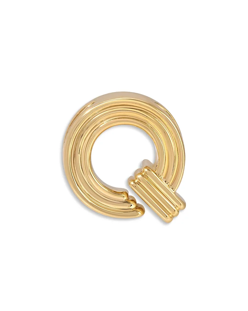 14K Yellow Gold Groovy Initial Midi Bead - Q by Adina Reyter