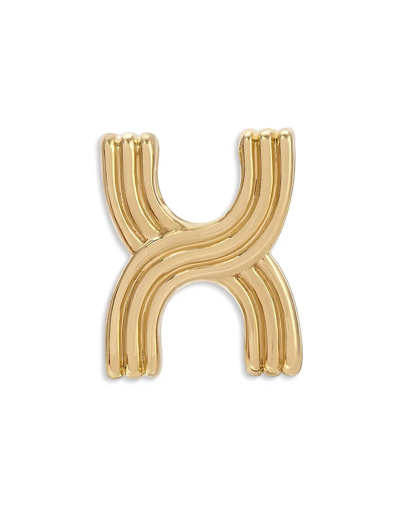 14K Yellow Gold Groovy Initial Midi Bead by Adina Reyter