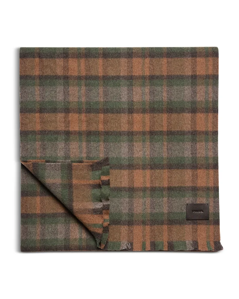 Bateman Brushed Merino Wool Plaid Scarf by Vince