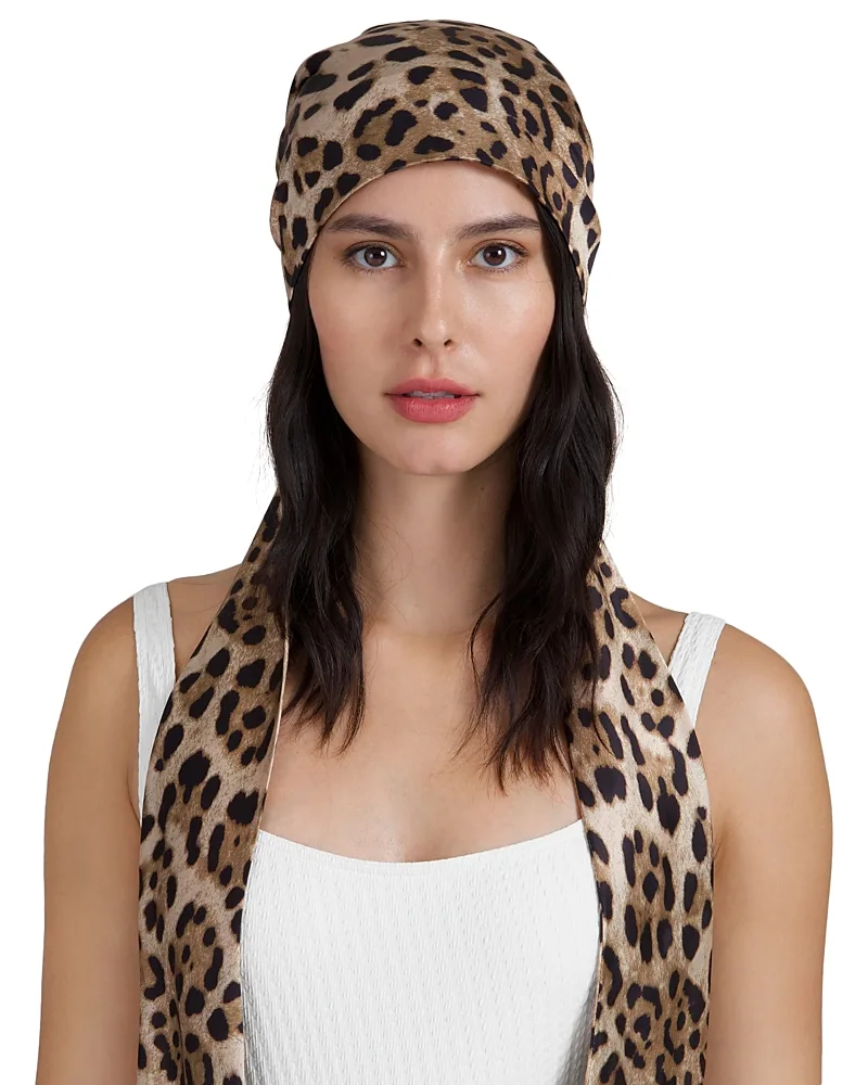 Gigi Leopard Print Satin Headscarf by Eugenia Kim