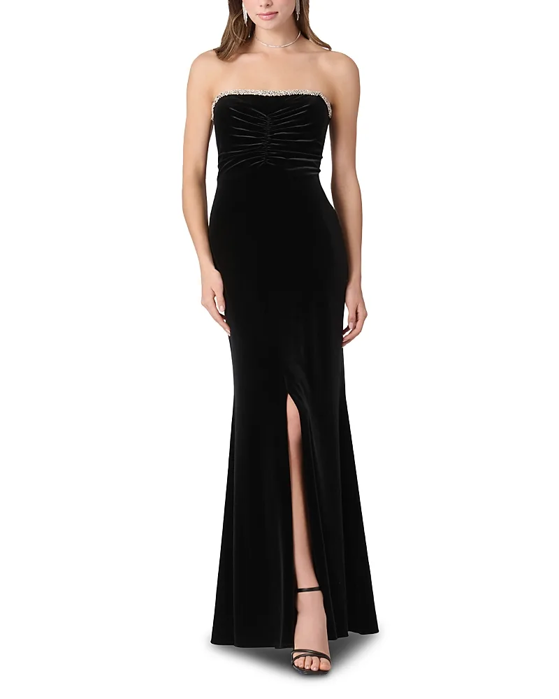 Juniper Embellished Velvet Strapless Dress by Shoshanna