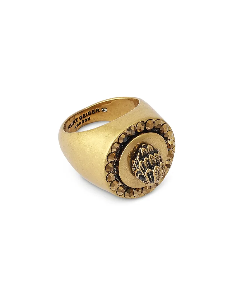 Mansion Signature Eagle Signet Ring - Brass by Kurt Geiger