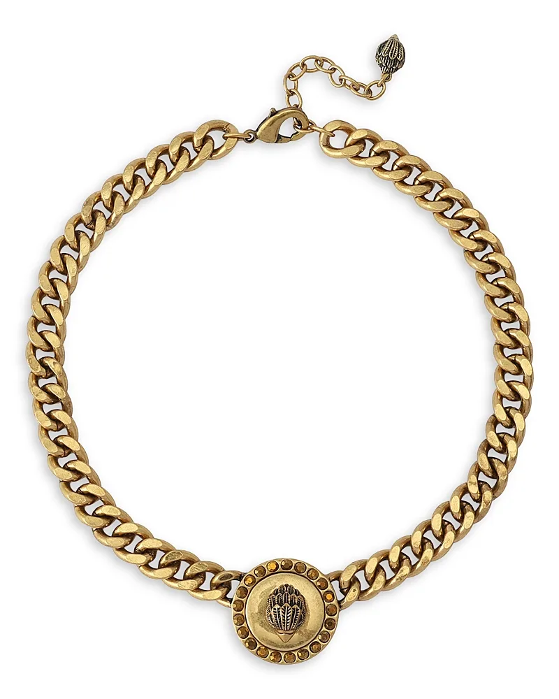 Mansion Signature Eagle Charm Collar Necklace, 16-18 - Brass by Kurt Geiger