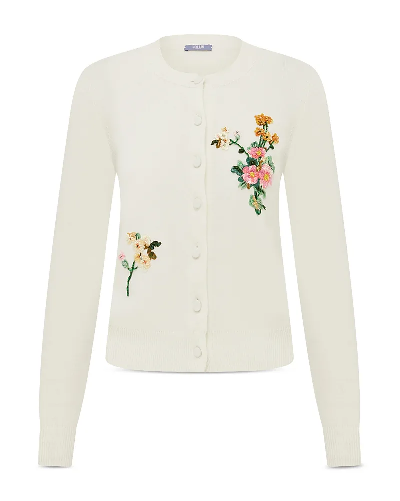 Claire Embroidered Wool Cashmere Cardigan