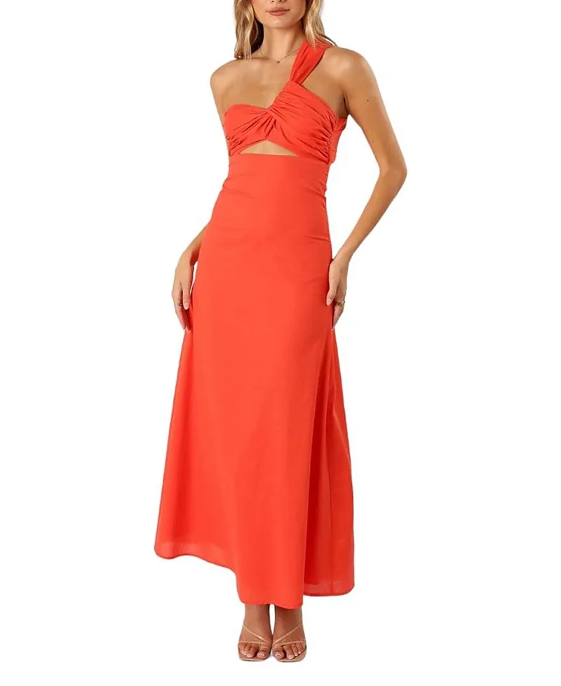 Luna One Shoulder Maxi Dress by Petal And Pup