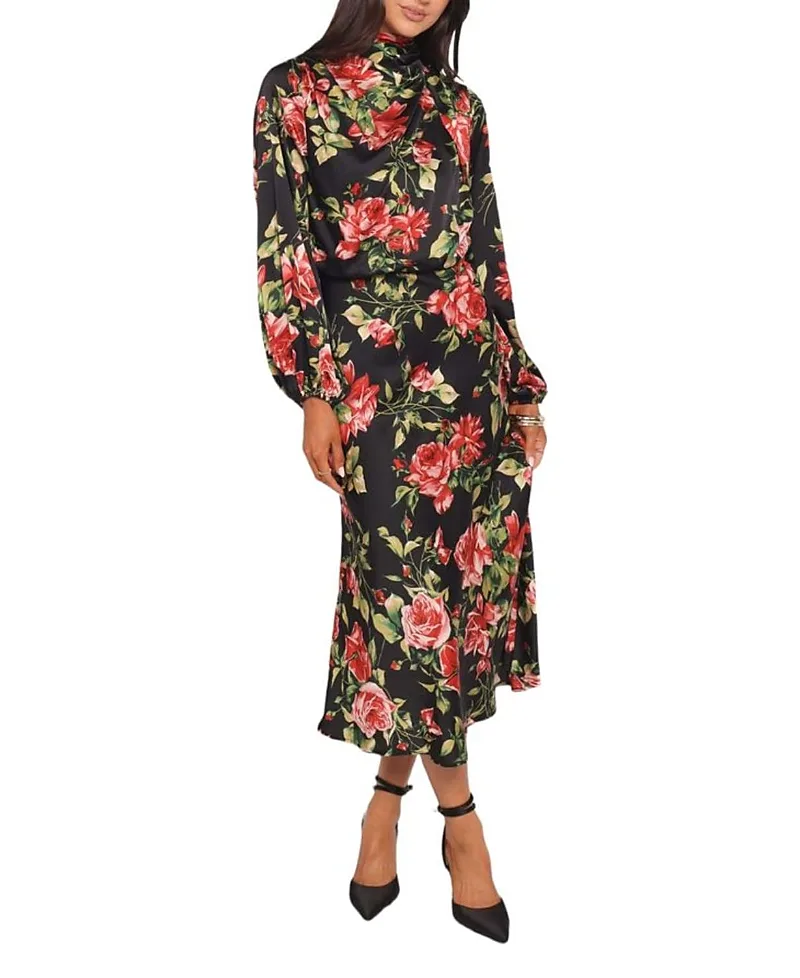 Perrie Long Sleeve Midi Dress by Petal And Pup