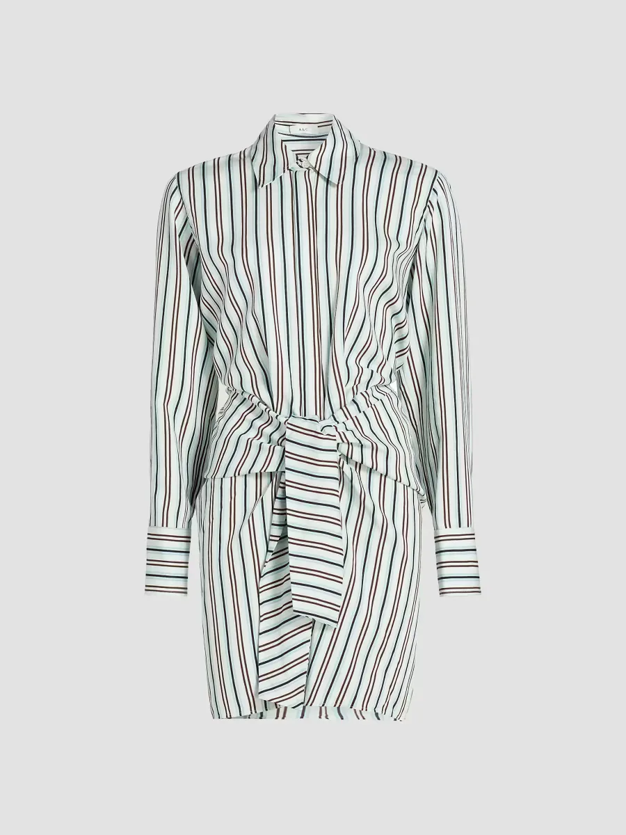 Mia Striped Self-Belt Minidress by A.L.C.