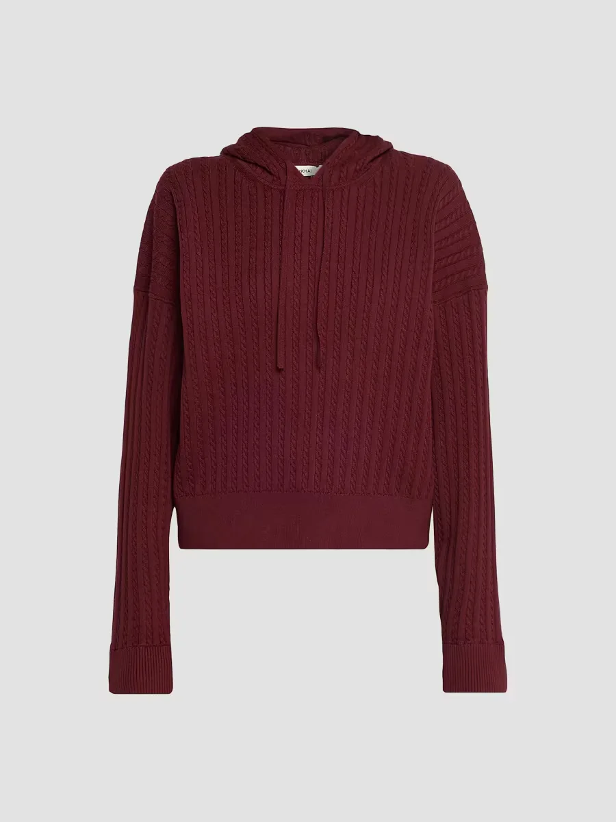 Cable-Knit Cotton-Cashmere Hoodie by SIMKHAI