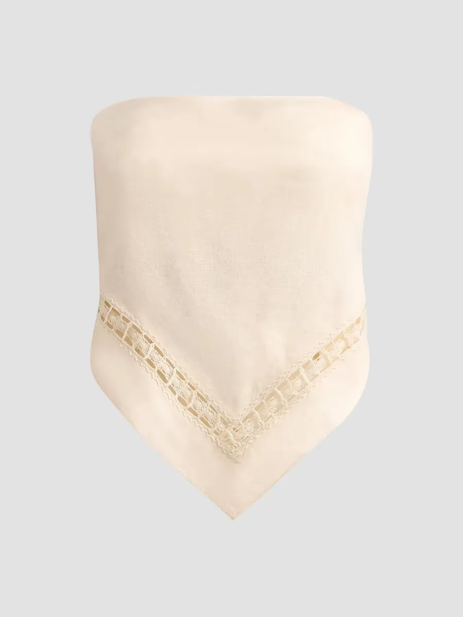 Lahni Linen Lace Top by SIMKHAI