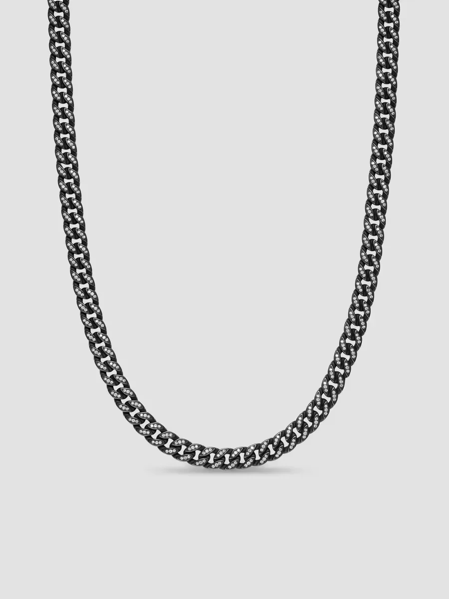 Curb Chain Necklace in Black Titanium