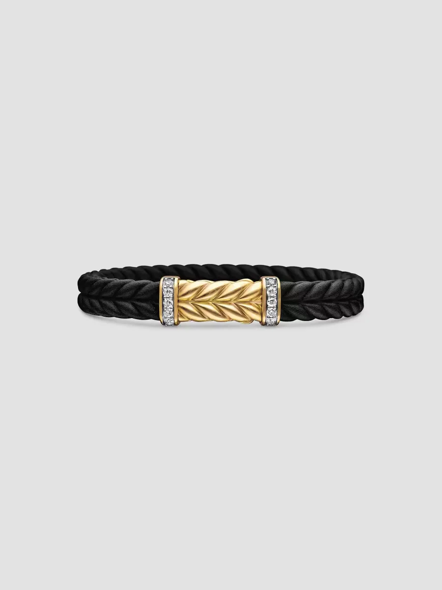Chevron Bracelet in Black Rubber by David Yurman