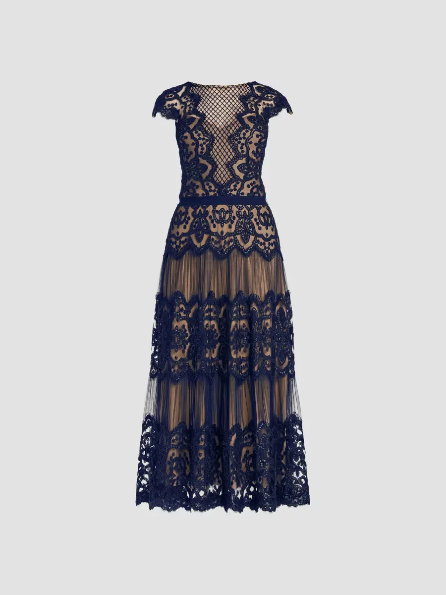 Embellished Lace Gown by Tadashi