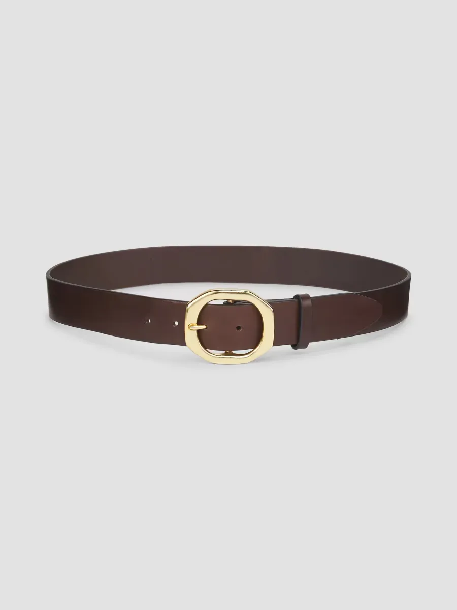 Audrey Leather Goldtone Buckle Belt