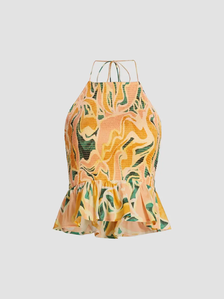 Gwendolyn Abstract Cotton Sleeveless Top by Rails