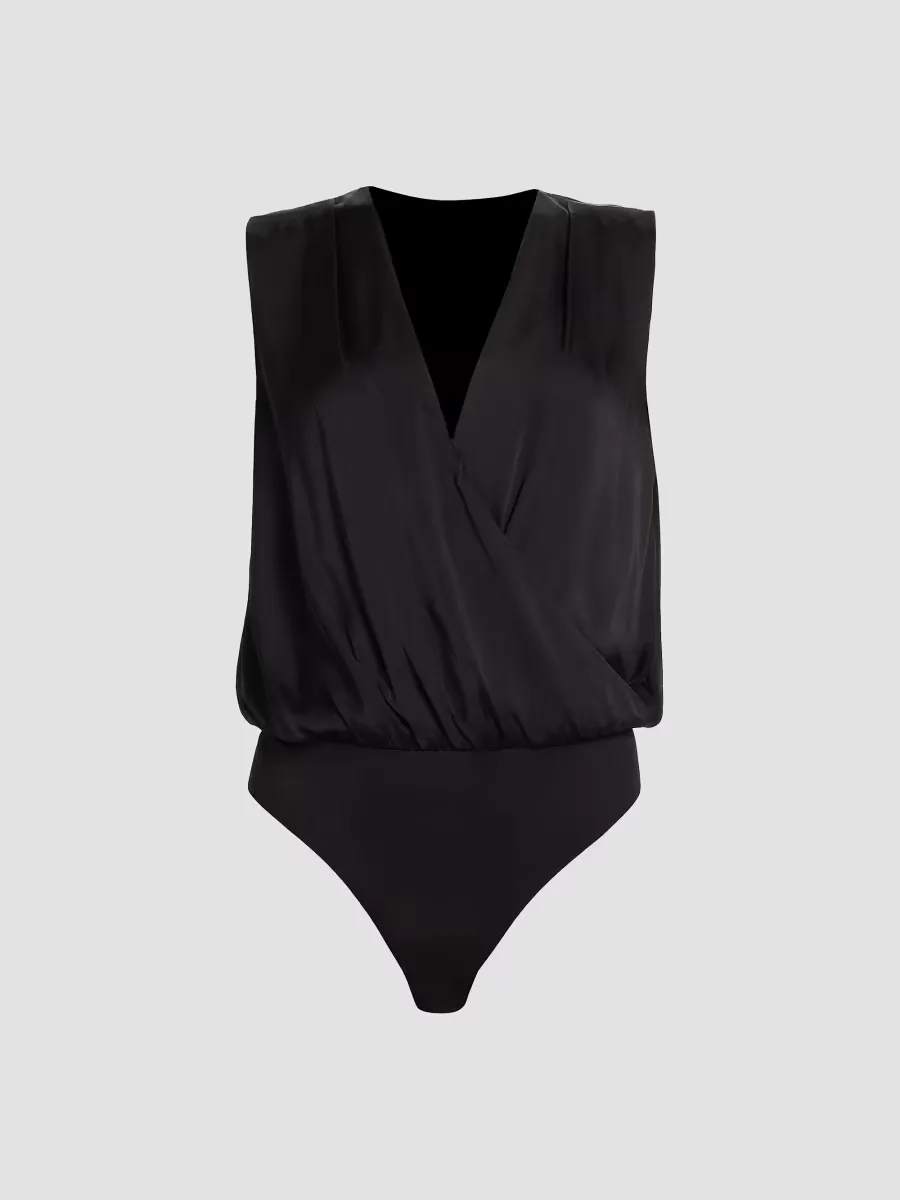 Date Sleeveless Satin Bodysuit by Favorite Daughter