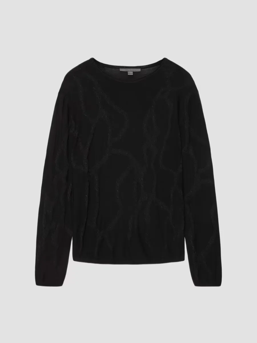 Addison Broken Twist Cable Crewneck Sweater by John Varvatos