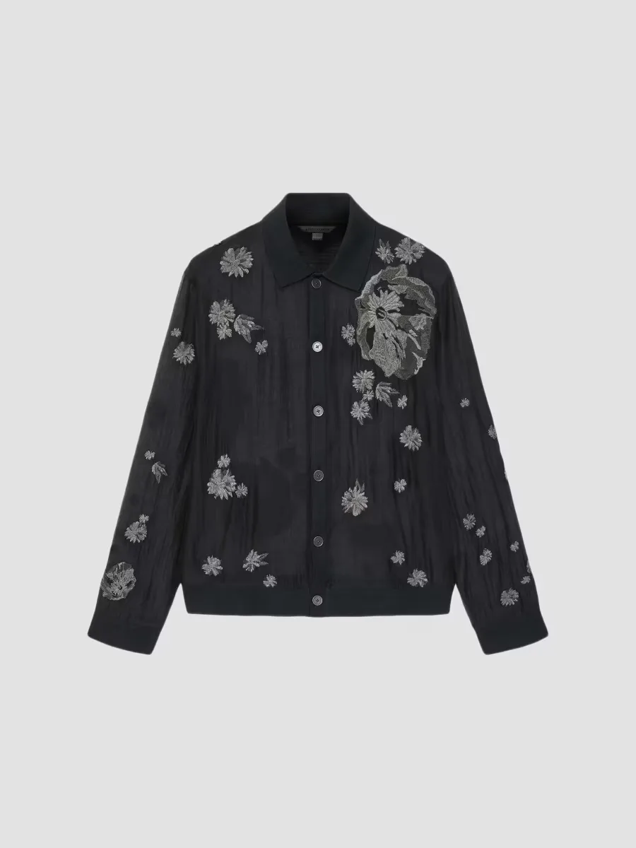 Arden Embroidered Silk-Blend Shirt by John Varvatos