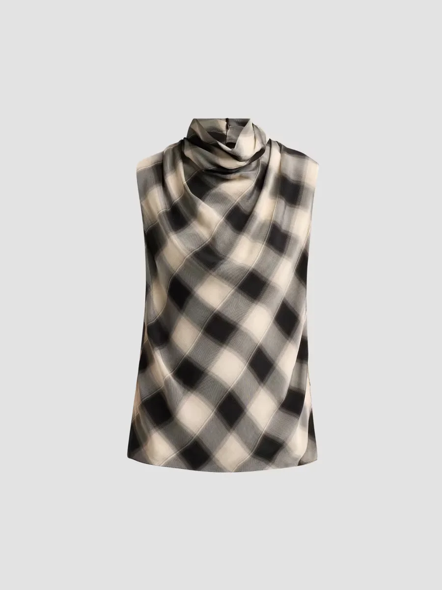 Kaia Ombré Plaid Top by Adam Lippes