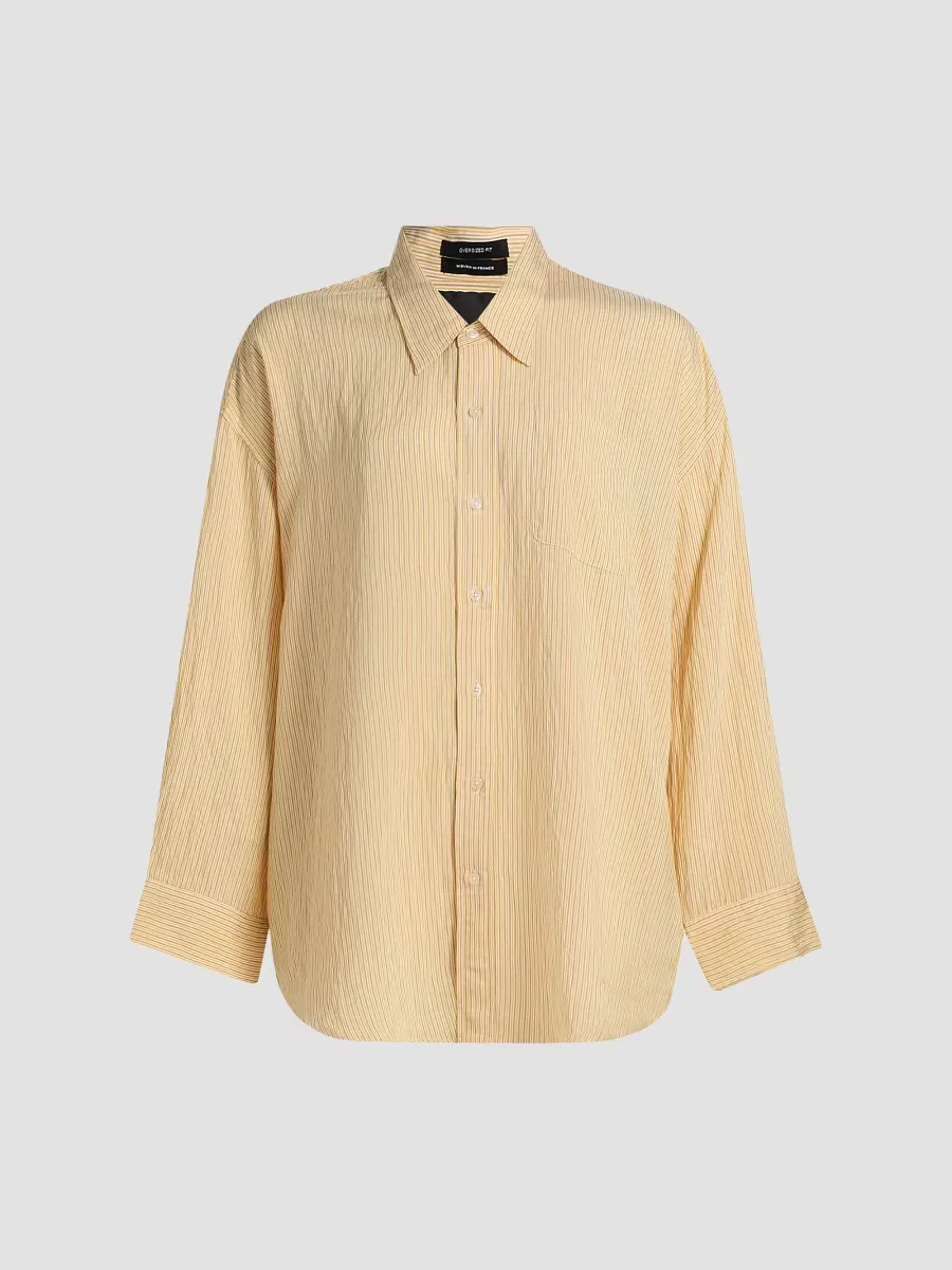 Drop-Neck Striped Shirt by R13